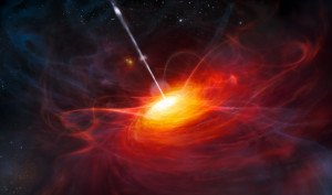 Artist's rendering a quasar jet
