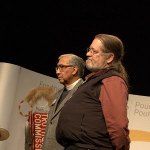 (L) Sidney Black, Archdeacon of Native Ministries, the Diocese of Calgary, Co-chair of ACIP, (R) Mark MacDonald, National Indigenous Anglican Bishop