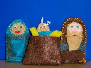 the holy family as finger puppets
