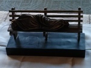"Jesus the Homeless" A replica of the statue by Timothy Schmalz’, given to the Primate by Andy Seal of Augsburg Fortress, at the CoGS meeting