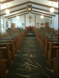 St Paul's, Chatham Palms strew the nave of St. Paul's Anglican Church in Chatham