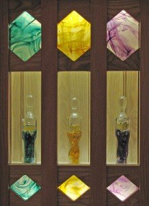 Holy Oils in the aumbry at the new Roman Catholic church in Little Walsingham